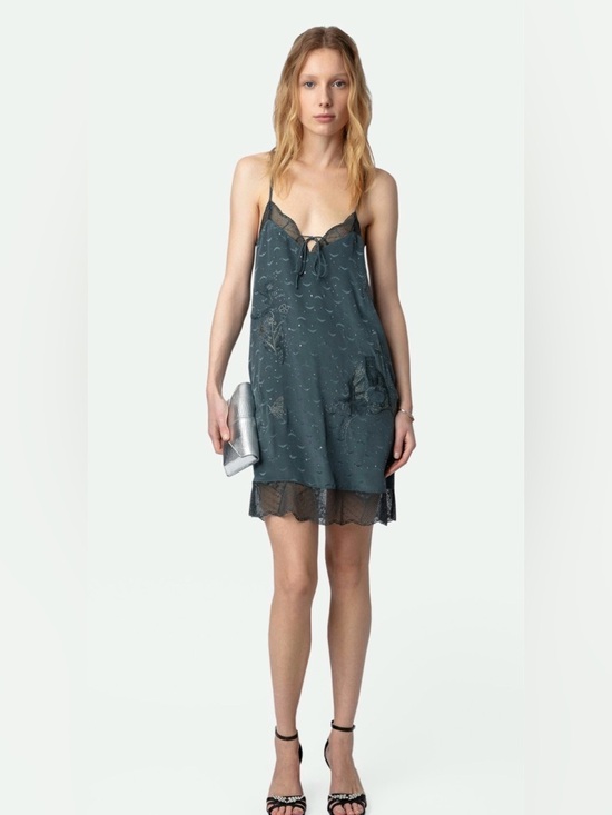 Zadig & Voltaire Dresses & Skirts - Zadig & Voltaire Calissa Silk Lace Jacquard Dress NWT Nori Grey L